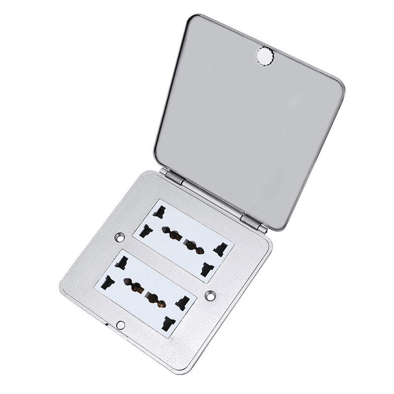 Flat Flip Floor Socket Silver