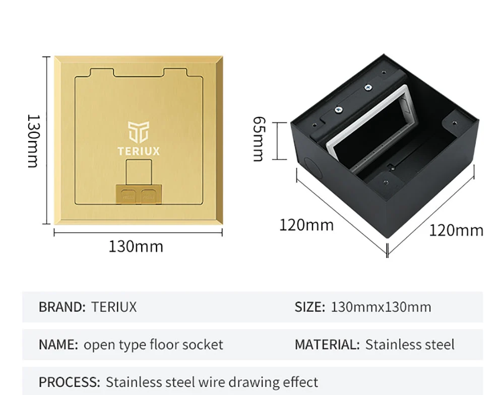 130 Open type Side insertionfloor socket