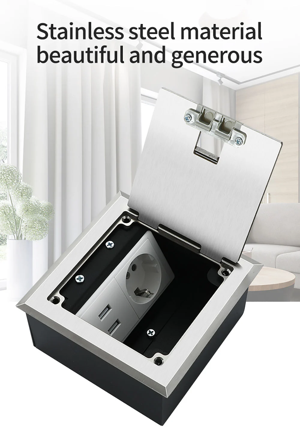 130 Open type Side insertionfloor socket