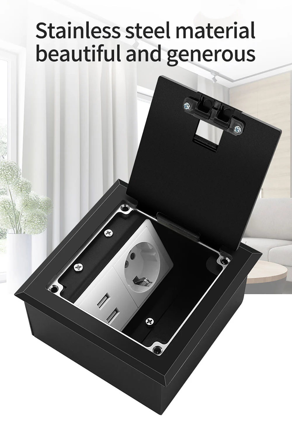 130 Open type Side insertionfloor socket